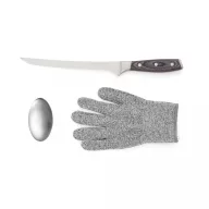   Set cutit fillet cu manusa, Vinga, 42FEB232046, 3x33x1 cm, Otel, Argintiu