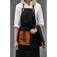   Sort de bucatarie, Vinga, 42FEB230677, Unisex, 90x70x0.5 cm, Bumbac, Negru