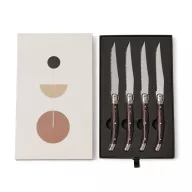   Set 4 cutite de carne, Vinga, 42FEB232035, 26.5x3x2.5 cm, Otel, Argintiu