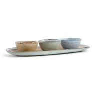   Set 3 boluri pentru servire, 2401E16657, Vinga, 37x15x7 cm, Gresie, Alb