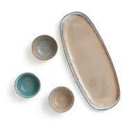   Set 3 boluri pentru servire, 2401E16657, Vinga, 37x15x7 cm, Gresie, Alb