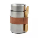 Termos pentru mancare, Vinga, 42FEB232531, 1000 ml, 8.8x8.8x15.2 cm, Otel, Argintiu