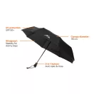 Umbrela de buzunar, Nordic Drift, 2610E18613, 61xØ100 cm, rPET, Fibra de sticla, Negru