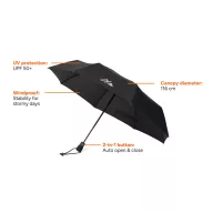   Umbrela de buzunar, Nordic Drift, 2610E18613, 61xØ100 cm, rPET, Fibra de sticla, Negru