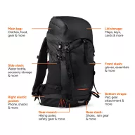   Rucsac sport casual 33L, Nordic Drift, 2610E19189, 45x16x60 cm, rPET, Negru