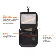   Geanta de cosmetice, Nordic Drift, 2610E19120, Compartimentata, Cu agatatoare, Cu maner, 21x8x22 cm, rPET, Negru