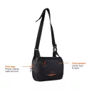Geanta crossbody, Nordic Drift, 2610E17392, 27x8.5x19.5 cm, rPET, Negru
