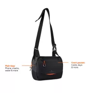   Geanta crossbody, Nordic Drift, 2610E17392, 27x8.5x19.5 cm, rPET, Negru