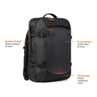   Rucsac sport casual 25L, Nordic Drift, 2610E19187, 32.5x10x49.5 cm, rPET, Negru