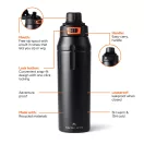 Sticla termos, Nordic Drift, 2610E19301, 750 ml, Cu maner, 27.5xØ7.9 cm, Otel inoxidabil, Polipropilena, Negru