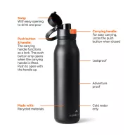   Sticla termos, Nordic Drift, 2610E19304, 750 ml, Cu maner, 32.5xØ7.1 cm, Otel inoxidabil, Negru