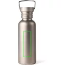 Sticla de apa, Nordic Drift, 2610E18356, 600 ml, Cu maner, 22.5xØ7.2 cm, Metal, Polipropilena, Argintiu