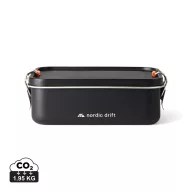   Caserola pentru pranz, Nordic Drift, 2610E17373, 1200 ml, 20x14.4x6.8 cm, Otel inoxidabil, Negru