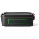 Caserola pentru pranz, Nordic Drift, 2610E17373, 1200 ml, 20x14.4x6.8 cm, Otel inoxidabil, Negru