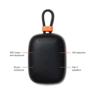   Boxa portabila rezistenta la praf, Nordic Drift, 2610E18815, 5W, Wireless, 15.5x8x4.5 cm, ABS, Poliuretan, Negru
