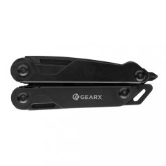   Cleste multifunctional, GearX, 22FEB1404, 11.7x3.8x1.9 cm, Otel, Negru