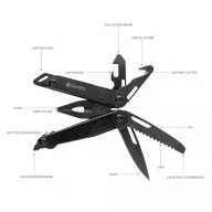   Cleste multifunctional, GearX, 22FEB1404, 11.7x3.8x1.9 cm, Otel, Negru