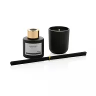   Set cadou difuzor arome si lumanare, Ukiyo, 42FEB230863, 20.8x8.5x8 cm, Sticla, Negru