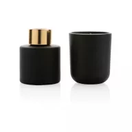   Set cadou difuzor arome si lumanare, Ukiyo, 42FEB230863, 20.8x8.5x8 cm, Sticla, Negru