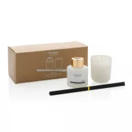   Set cadou difuzor arome si lumanare, Ukiyo, 42FEB230864, 20.8x8.5x8 cm, Sticla, Alb