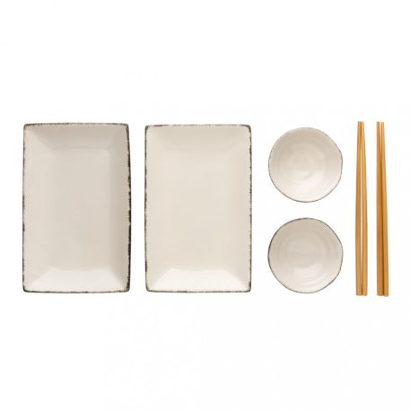 Set sushi dinner pentru 2 persoane, Ukiyo by AleXer, 22FEB0139, 20.5x13x3.5 cm, Ceramica, Alb