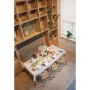 Set bol salata cu 2 ustensile, Ukiyo, 22FEB0138, 25x8.2x8.2xØ 25 cm, Ceramica, Bambus, Alb