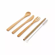   Set de tacamuri ecologice, 5 piese, Everestus, 9IA19315, Bambus, Nylon, Alb