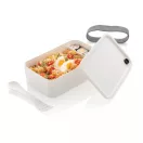 Caserola cu furculita, Everestus, 2707166, Polipropilena, 1200 ml, 19x11.4x5.4 cm, Alb