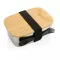 Caserola pranz, Everestus, 21AUG038, 1500 ml, Otel, Bambus, 18x13x6.5 cm, Argintiu, Natur