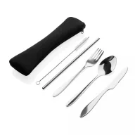   Set tacamuri 5 piese, Everestus, 42FEB232055, 22x6x2 cm, Otel, Argintiu