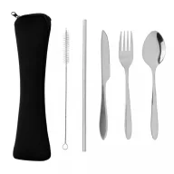   Set tacamuri 5 piese, Everestus, 42FEB232055, 22x6x2 cm, Otel, Argintiu
