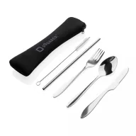  Set tacamuri 5 piese, Everestus, 42FEB232055, 22x6x2 cm, Otel, Argintiu