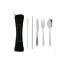 Set tacamuri 5 piese, Everestus, 42FEB232055, 22x6x2 cm, Otel, Argintiu