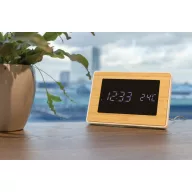   Statie meteo, Everestus, 42FEB231362, 17.5x2.2x12.3 cm, ABS, Bambus, Maro