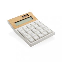   Calculator birou, XD by AleXer, 42FEB230468, 14.2x10.6x3.5 cm, ABS, Bambus, Maro