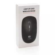 Light up logo wireless mouse, black ABS black