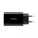 Adaptor priza, Philips, 21OCT0350, 10 x 3 x 10 cm, ABS, Negru