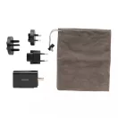 Adaptor priza, Philips, 21OCT0349, 10 x 3 x 10 cm, ABS, Negru
