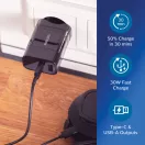 Adaptor priza, Philips, 21OCT0349, 10 x 3 x 10 cm, ABS, Negru