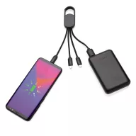   Cablu 4-in-1 cu clip carabina, 18x3x1 cm, Everestus, 20SEP0154, ABS, Plastic, Negru