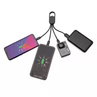   Cablu 4-in-1 cu clip carabina, 18x3x1 cm, Everestus, 20SEP0154, ABS, Plastic, Negru