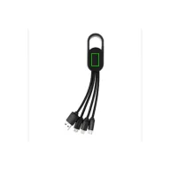   Cablu 4-in-1 cu clip carabina, 18x3x1 cm, Everestus, 20SEP0154, ABS, Plastic, Negru