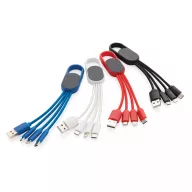   Cablu 4-in-1 cu clip carabina, 18x3x1 cm, Everestus, 20SEP0157, ABS, Plastic, Alb