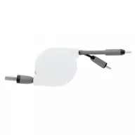 3-in-1 retractable cable, black ABS black