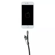 3-in-1 retractable cable, black ABS black