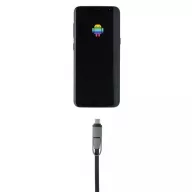 3-in-1 retractable cable, black ABS black