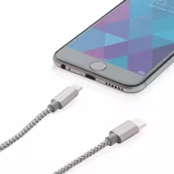   Cablu conector impletit 3-in-1, Everestus, BD, nylon, aluminiu, gri