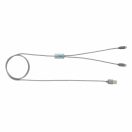 Cablu conector impletit 3-in-1, Everestus, BD, nylon, aluminiu, gri