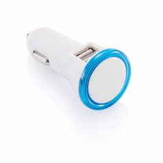   Incarcator auto dublu usb cu lumina led integrata, Everestus, PL, abs, alb