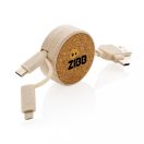 Cablu retractabil 6-in-1, 21MAR1367, 14x5x2 cm, Everestus, Pluta, Maro